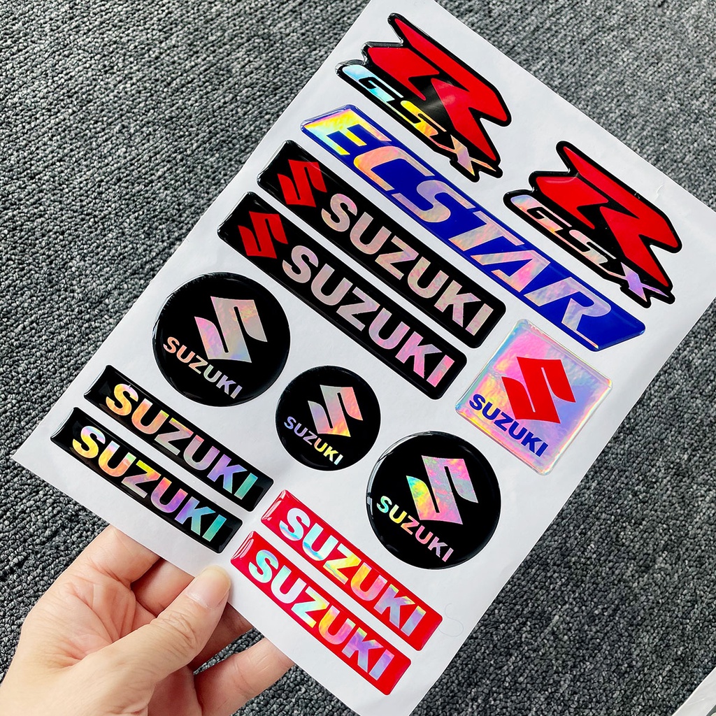 1 Set of 3D Suzuki RGSX ECSTAR Logo Emblem Badge Stickers Laser Rainbow ...