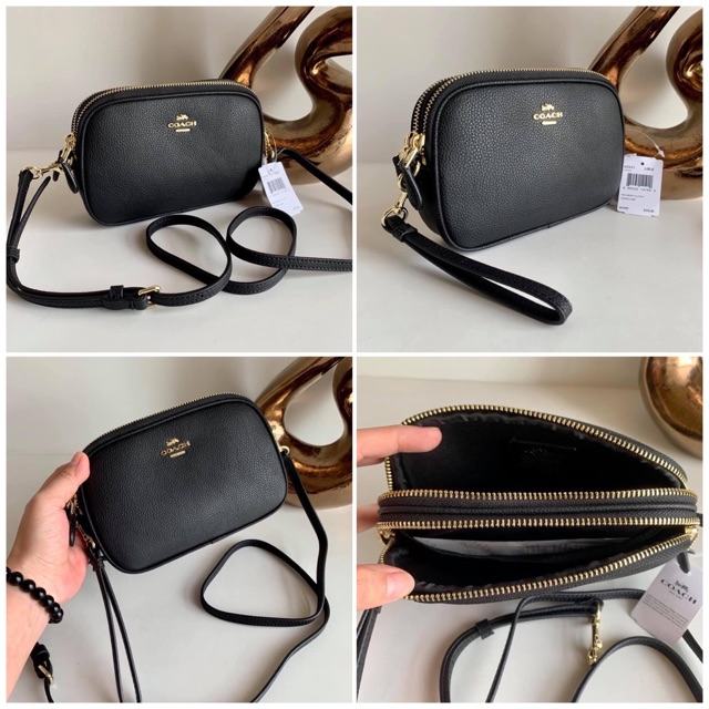 Black coach sling bag sale