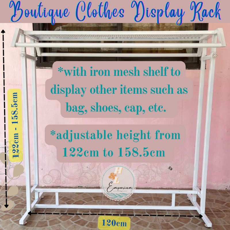 Boutique Clothes Display Rack Double Pole | Shopee Philippines