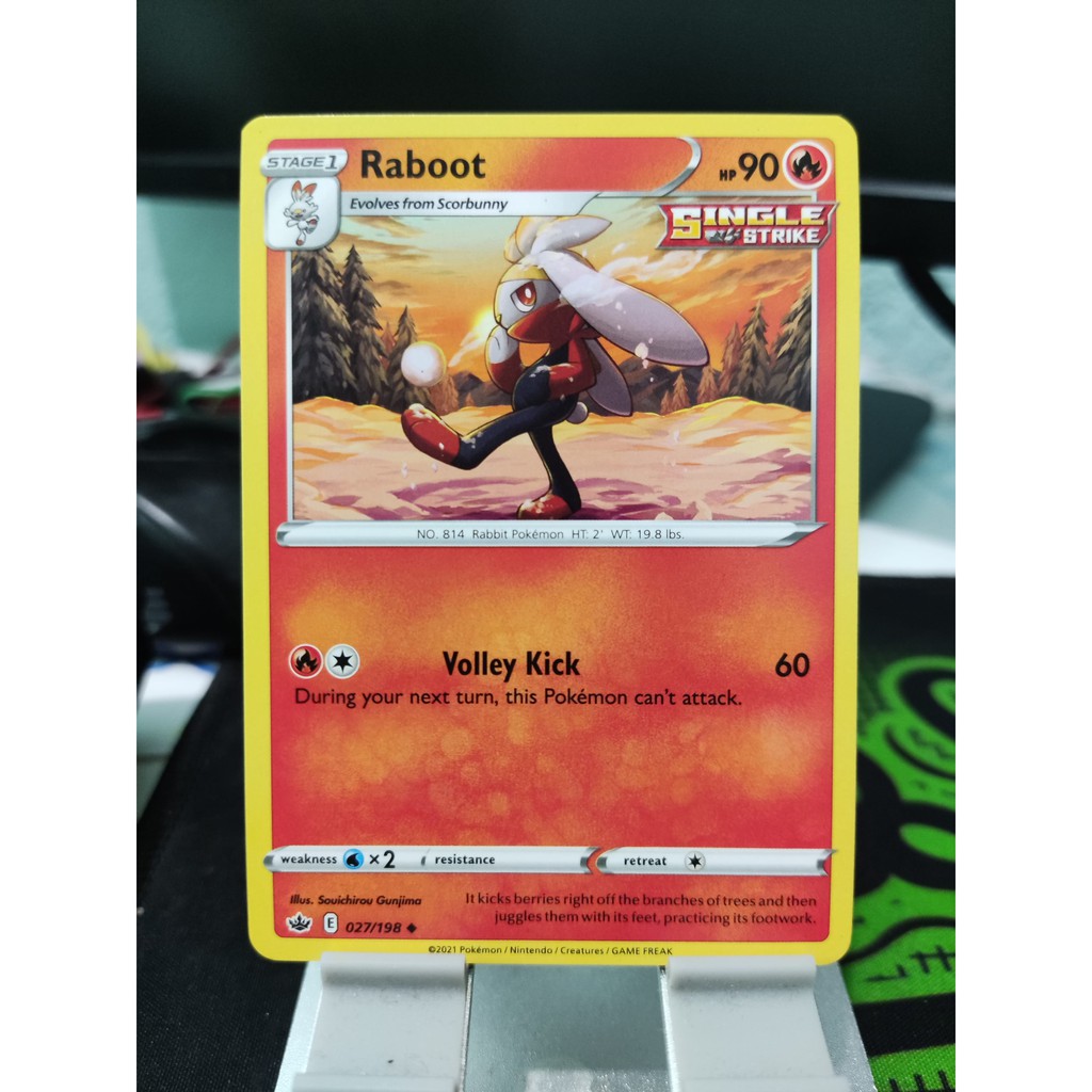 Raboot | Chilling Reign 27/198 | Pokemon Trading Card | Shopee Philippines