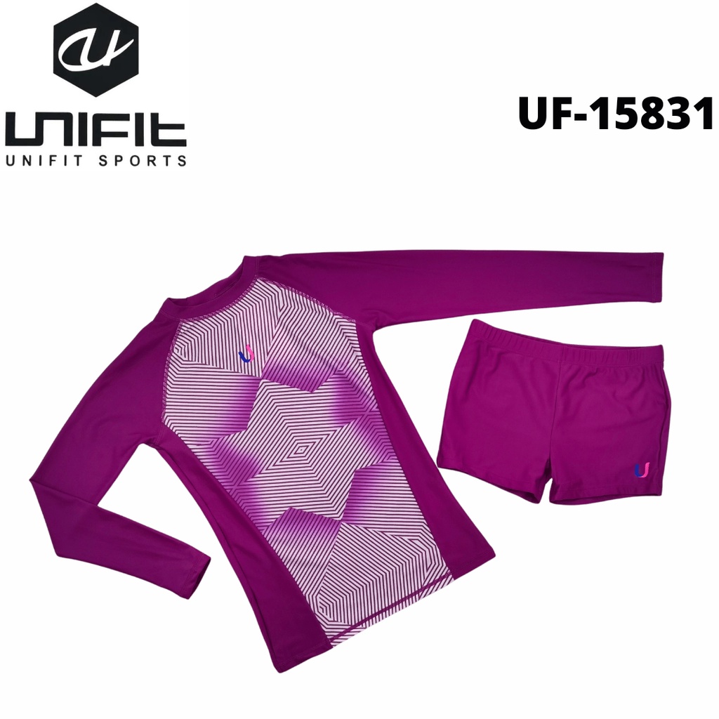 UNIFIT Women's Rash Guard Swimsuit Swimwear DriFit Spandex Rash Terno