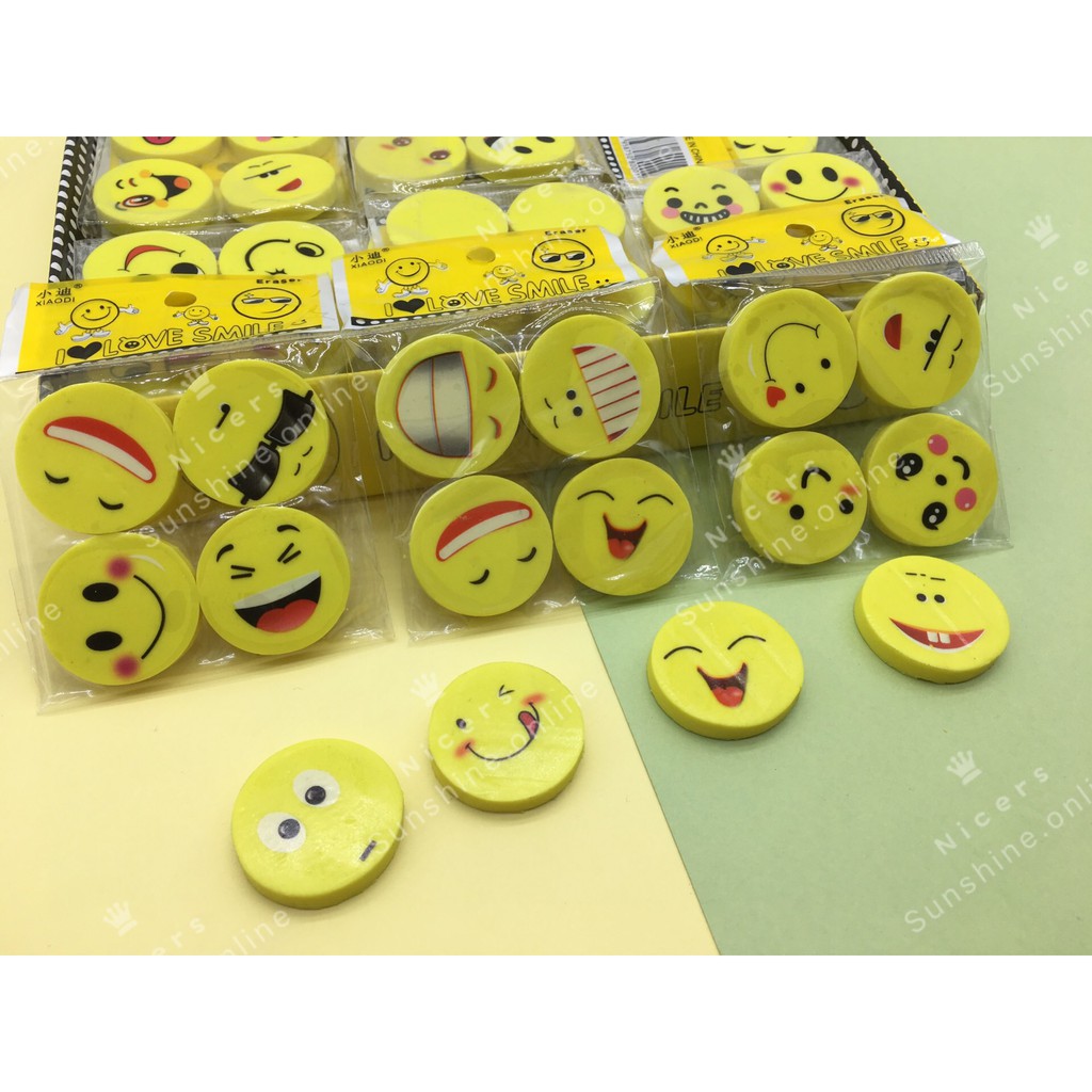 30pcs Smiley Face Eraser Cute Funny Emoji Shopee Philippines