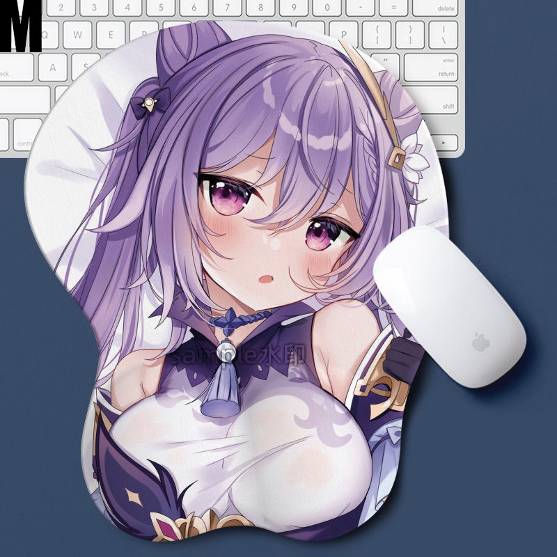 Genshin Impact Ganyu Raiden Shogun Keqing Oppai Genshin Impact Mousepads Wrist Hot 3d Silicone 7157