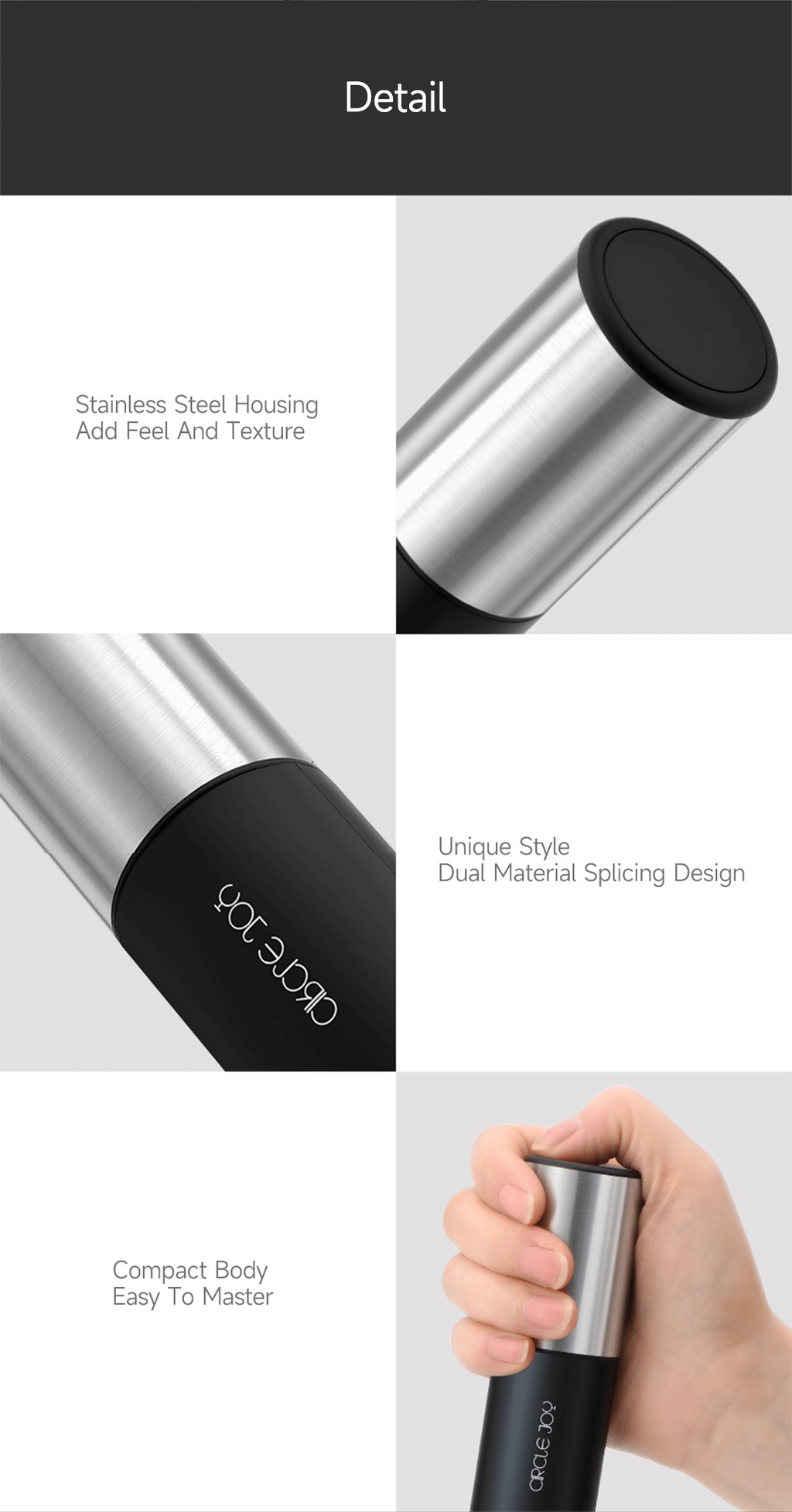 Xiaomi CIRCLE JOY Silver Knight Milk Frother Electric Milk Frother Manual Milk Whisker