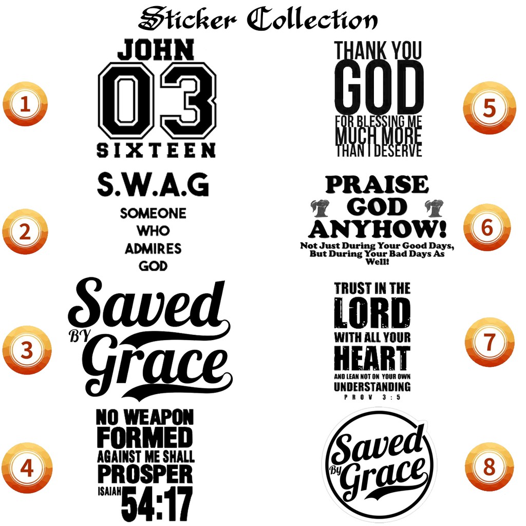 Bible Verse Sticker Cutout Vinyls Decals for Motorcycle / Cars Shopee
