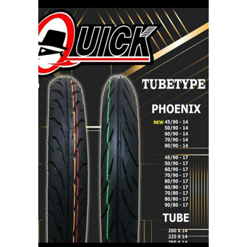 quick tire 70x90x17 /70x80x17/ 80x80x17 tube type | Shopee Philippines