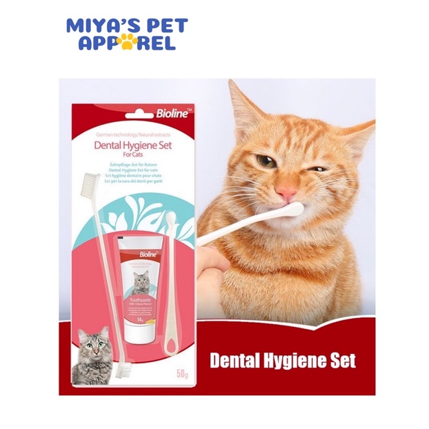 Bioline Dental Hygiene toothpaste set for cats cheese flavor 50g