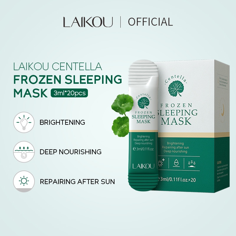 LAIKOU Cica Soothing Gel Centella Asiatica Soothing Face Mask Night Sleeping Mask NoClean 20pcs