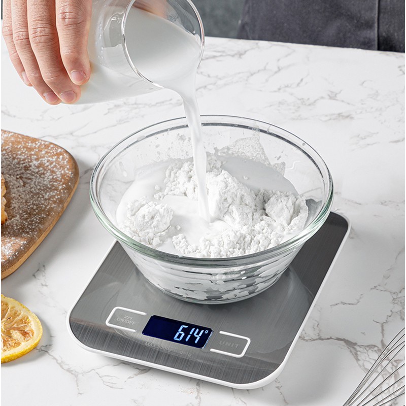 LBT 10KG Stainless Steel Kitchen Scale Electronic Food Weighing Digital ...
