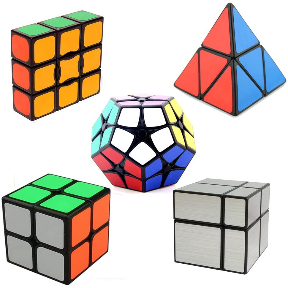 5 pack magic cube set of mirror cube + 2x2 megaminx +2x2 pyraminx ...