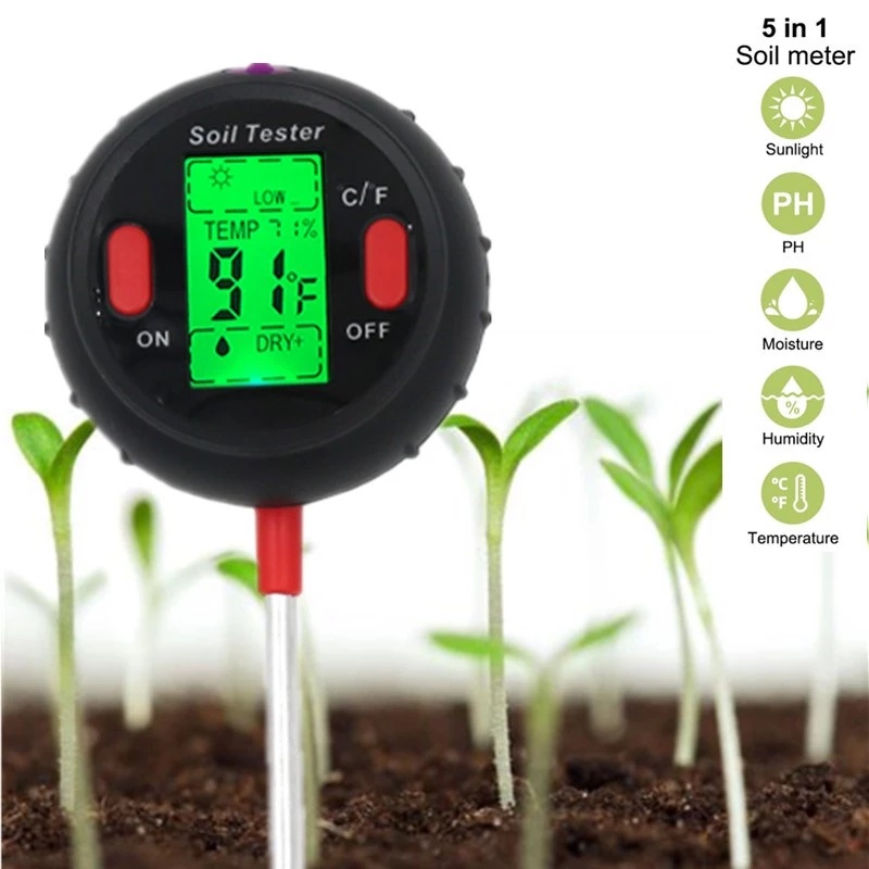 5in1 Soil Water Moisture Meter Garden Plants Flowers Moist Tester