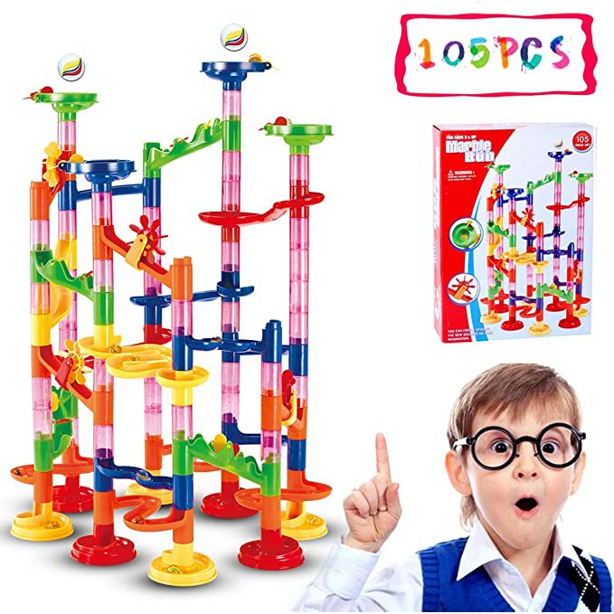 Marble Run Track Toy Set Translucent Marble Maze Race Game Set 105 109 ...