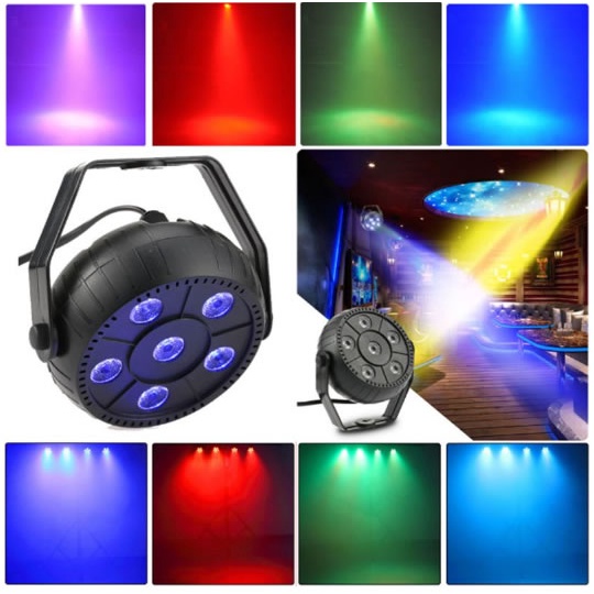 Mini RGB 6 Led Par Light, Mini 13W 6 LEDs RGB 3 in 1 Effect Stage Par ...