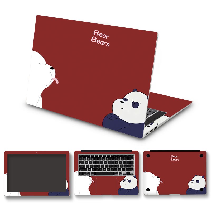 Diy Bear Cover 4 Sides Laptop Skin Sticker Decals Art Sticker for 12/13 ...