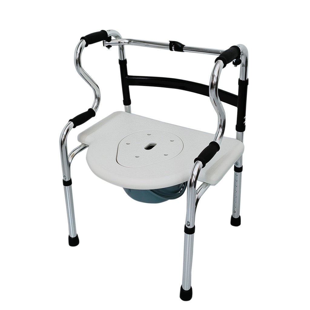 SURRMED SHOWER CHAIR COMMODE 3 IN 1 FOLDABLE ADJUSTABLE HEIGHT Shopee