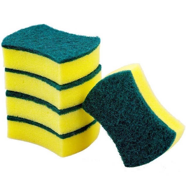 SKW 5pcs Non-Scratch Scrub Sponge Absorbent Dishwashing Cleaning ...