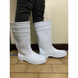 White rubber rain store boots