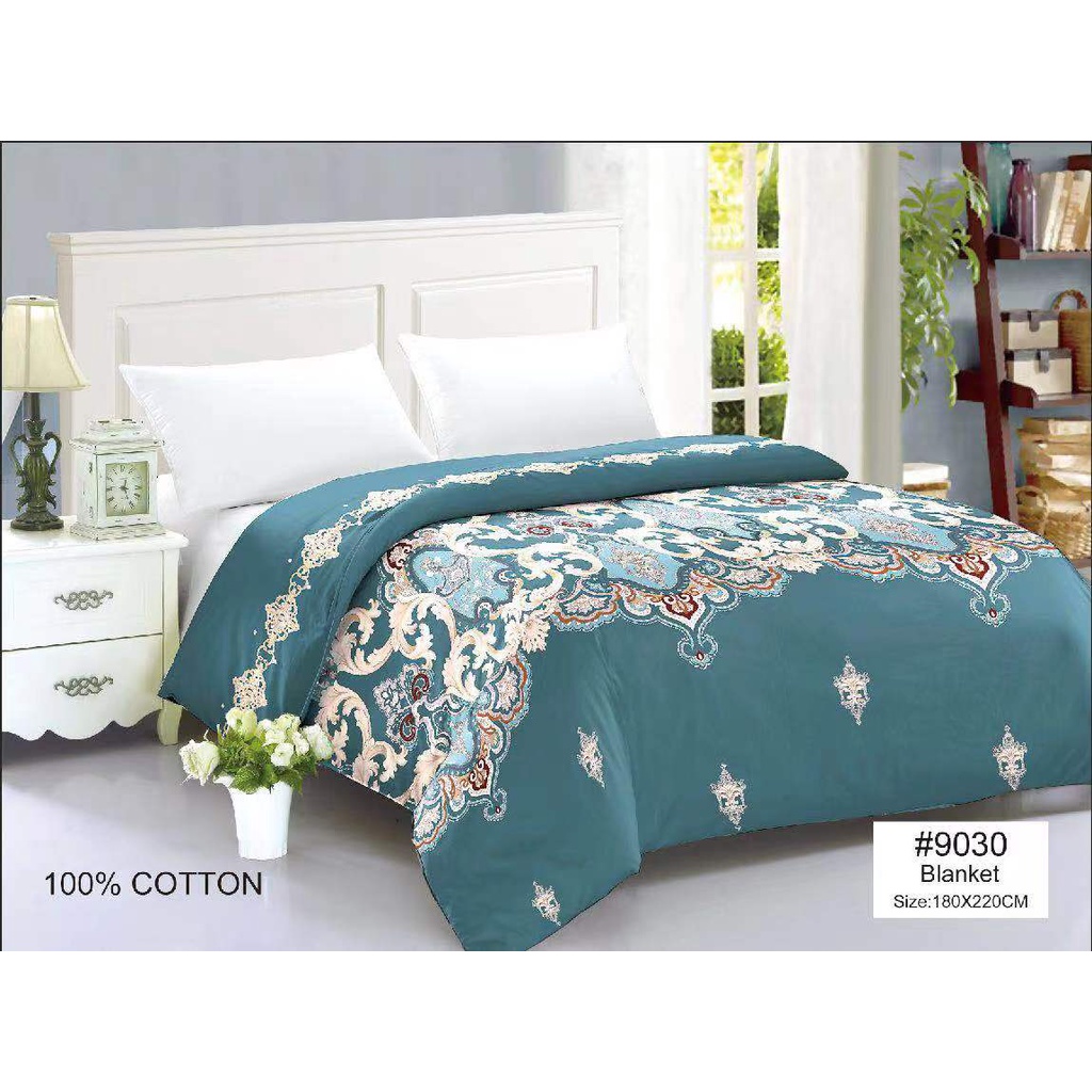 Blue Bed Sheet Beddings Fresh Printed Style King Size 180*220cm (only