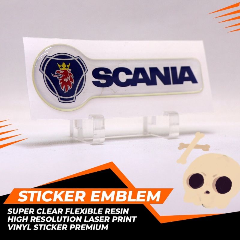 Emblem embossed STICKER FLEXIBLE RESIN STICKER SCANIA MOTORCYCLE ...