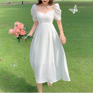 Plain hot sale white dress