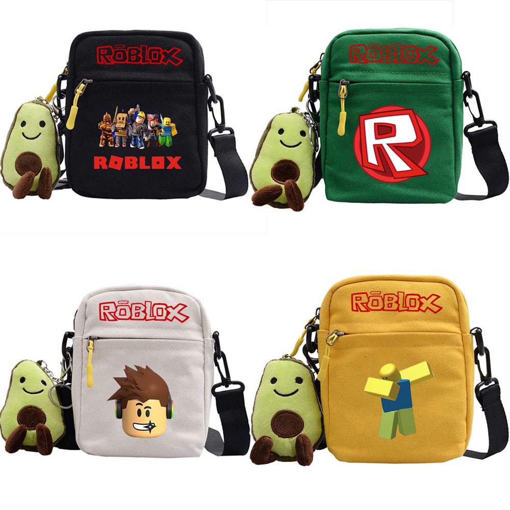 4 Colors Roblox Kids Shoulder Bag Cartoon Cute Messenger Canvas Bag