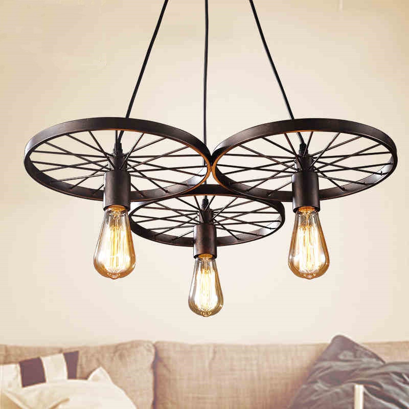 Chandelier American light retro industrial restaurant decorative