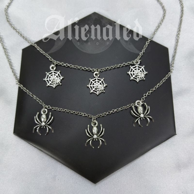 Spider Web Hanging Chain Necklace | Gothic Grunge Witch Punk Rock ...
