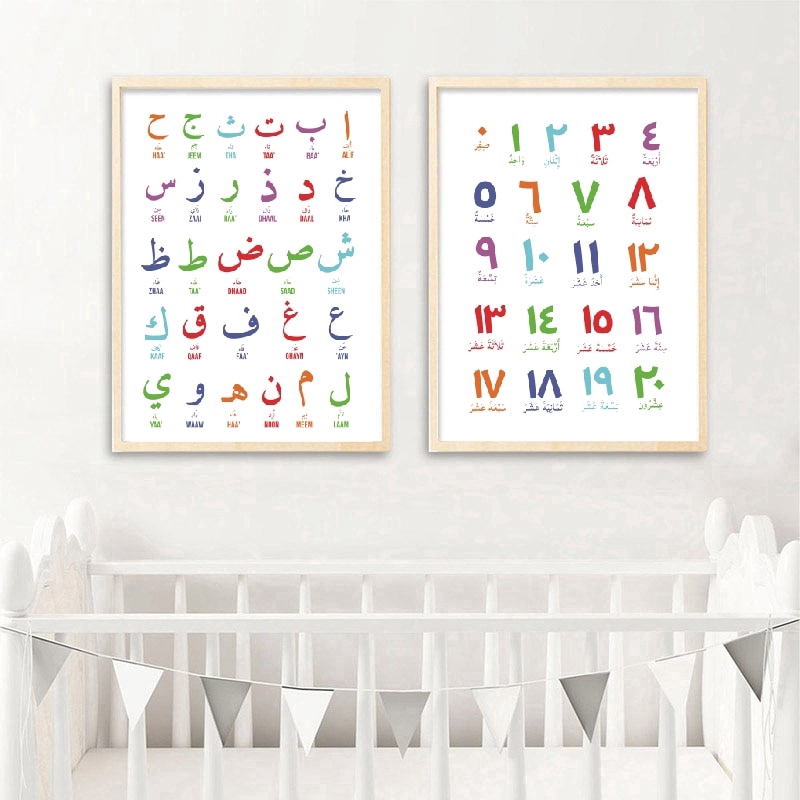 Arabic Islamic Wall Art Canvas Painting Arabic Letters Alphabets ...