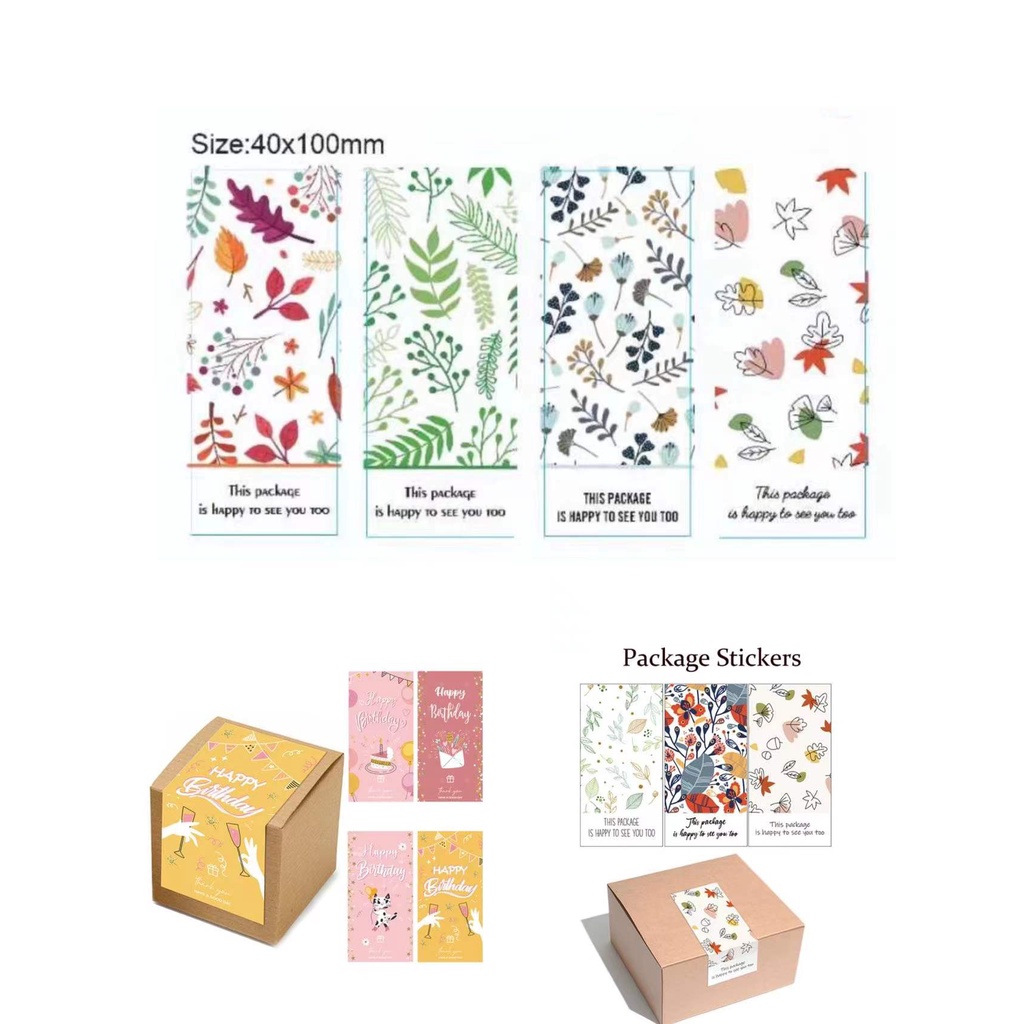 120 Pcs/Roll Rectangle Sticker Gift Box Sealed Sticker Sticker Coated ...