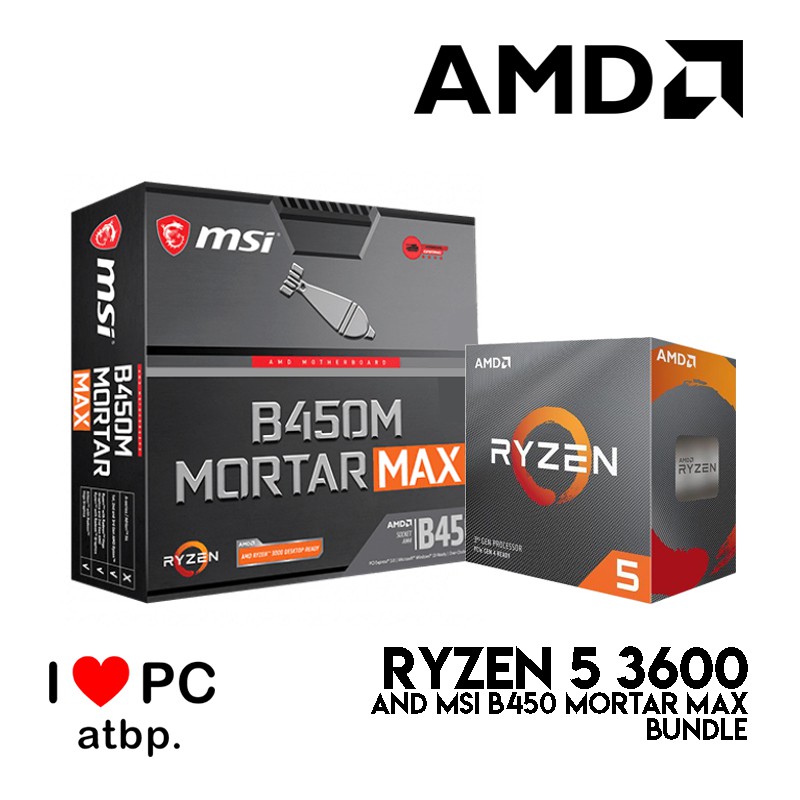 AMD Ryzen 5 3600 and MSI B450M Mortar Max Bundle Shopee Philippines