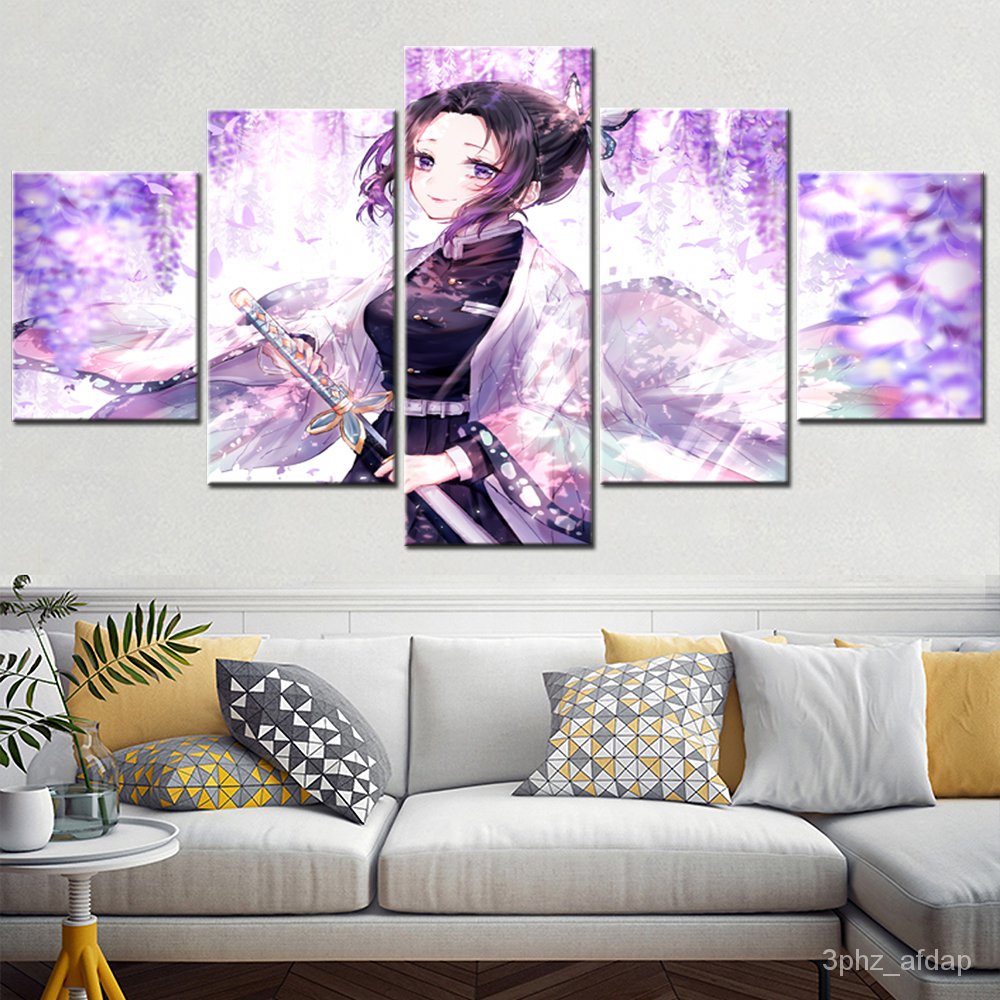 Demon Slayer Butterfly Girl Shinobu Kochou Hd Anime Canvas Wall Art ...