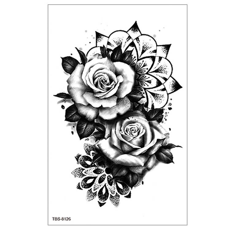 Little stars Temporary fake tattoo stickers flower black waterproof