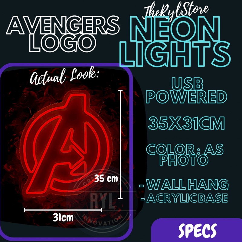 Marvel DC Superheroes Neon Lights - Wall Hang USB Powered | Shopee ...