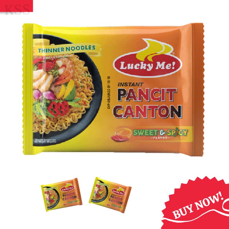 Lucky Me Instant Pancit Canton Sweet & Spicy 80g - Lucky Me Pancit