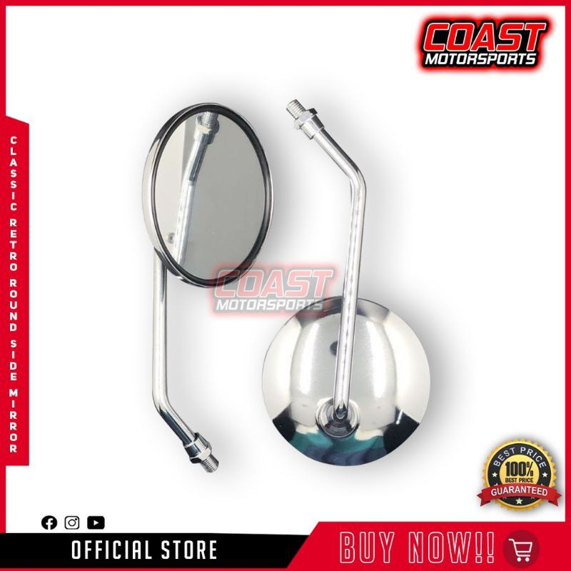 Classic retro round side mirror Short stem Shopee Philippines