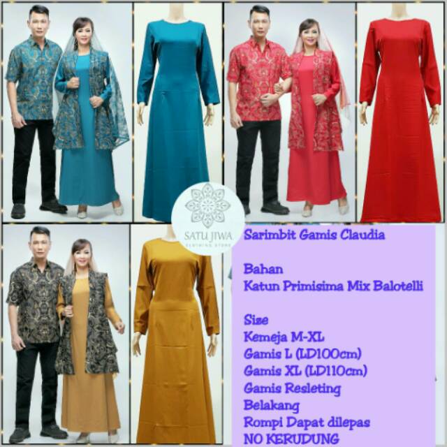 Sarimbit batik couple Claudia batik gamis family uniform modern batik ...