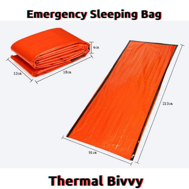 Emergency Thermal Bivvy Sleeping Bag Survival Kit Ultralight Blanket Shopee Philippines 9785