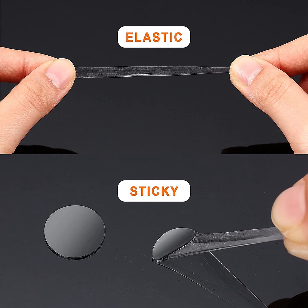 100pcs 1/1.5/2cm Double Sided Tape Stickers Removable Round Clear ...