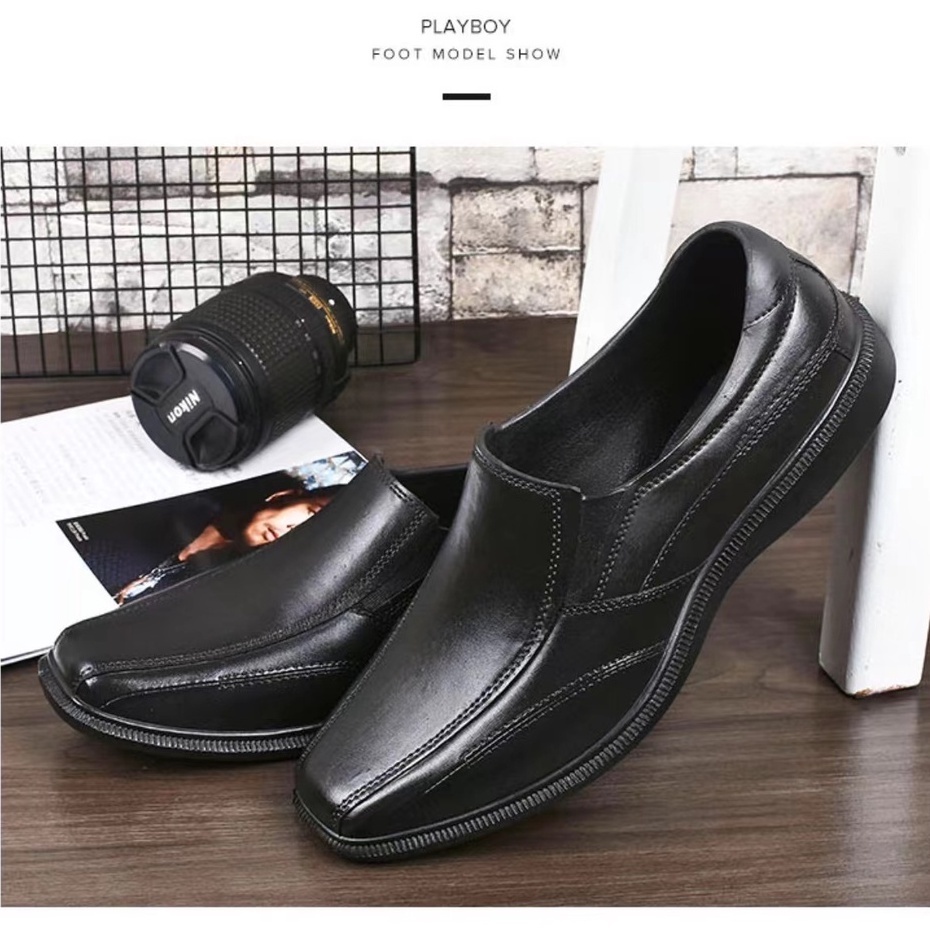Classic fashion men's black shoes gentleman work shoes shool shoes ...