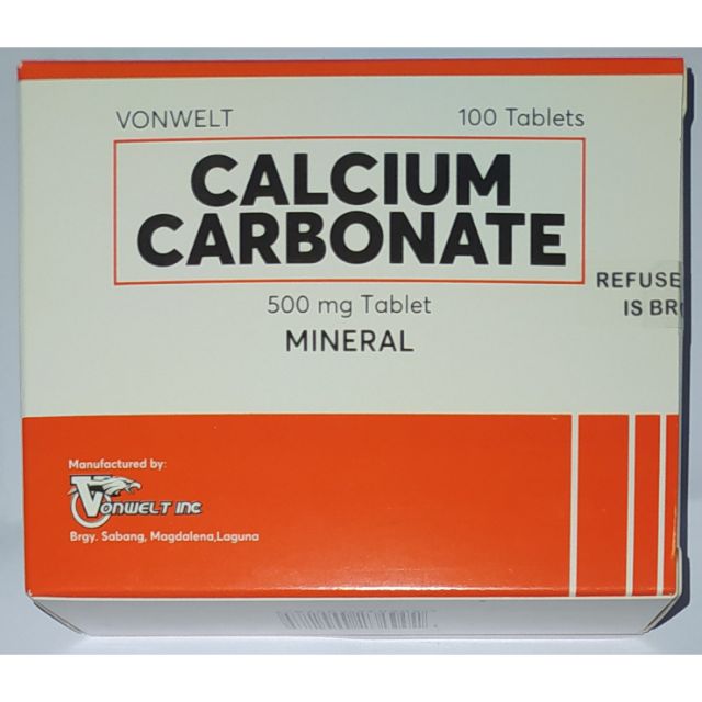 Calcium Carbonate VONWELT / DMLI brand 100 Tablets(sold per box) DRP