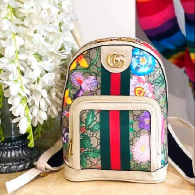 Panorama profil hovedsagelig Gucci Floral Backpack | Shopee Philippines