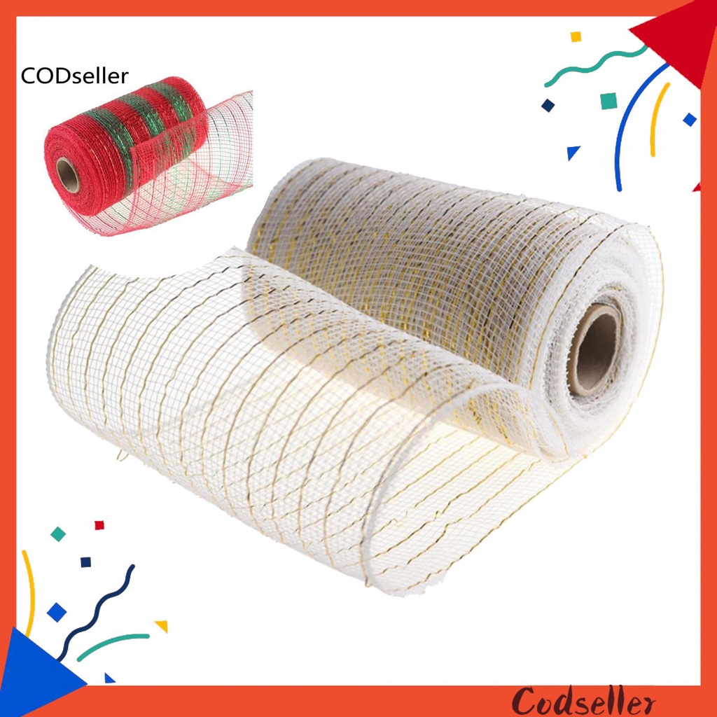 CODS Lightweight Mesh Ribbon Christmas Poly Mesh Ribbon Metallic Strips ...