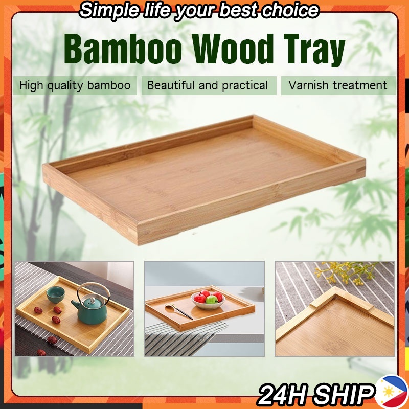 1 pc Japanese Style Mulitpurpose Tea Tray Wooden Breakfast Serving