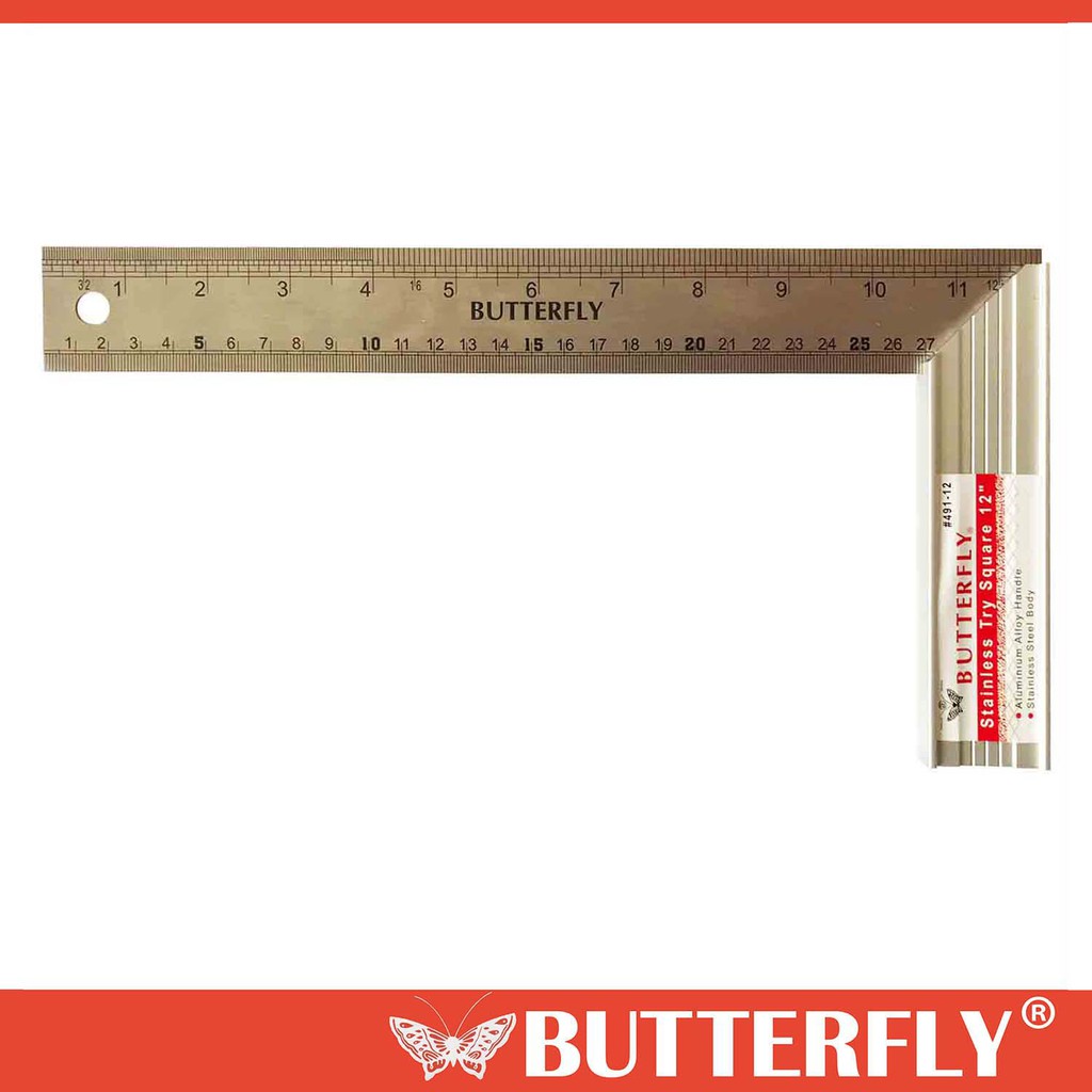 BUTTERFLY Tools Carpentry T Square Angle Ruler Guide (6