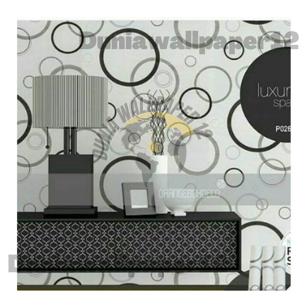 HITAM Dunia Wallpaper Wall Sticker Polkadot Motif Black Premium PVC