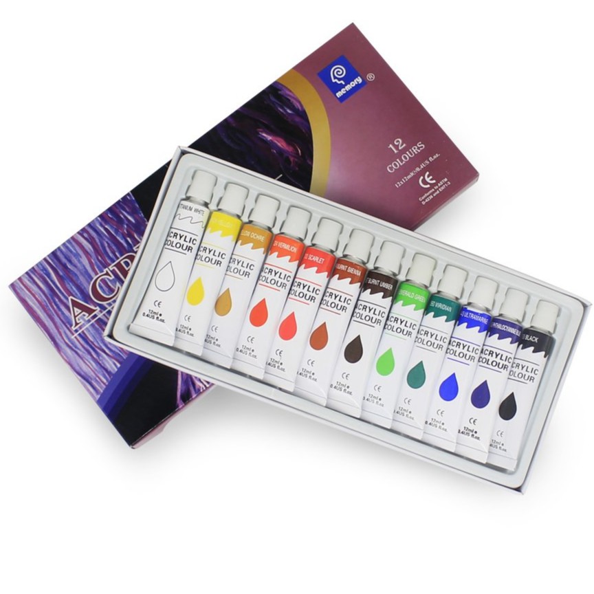Memory Acrylic Paint 12 Colors - 12ml. | Shopee Philippines