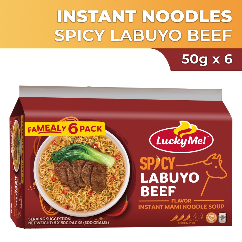 Lucky Me Instant Noodle Soup Spicy Labuyo Beef Multipack 50g X 6 Shopee Philippines