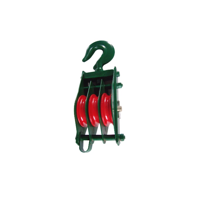 3 WHEEL BLOCK TRIPLE WHEEL LIFTING PULLEY BLOCK WITH HOOK SNATCH BLOCK ...