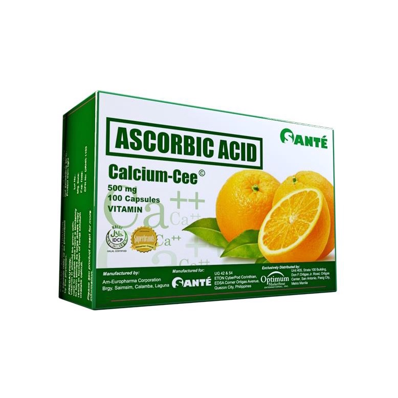 Sante Barley Ascorbic Acid CalciumCee 500mg (100 Capsules) Shopee