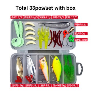 Fishing Lures Set Mixed Minnow Piler Spoon Hooks Fish Lure Kit In